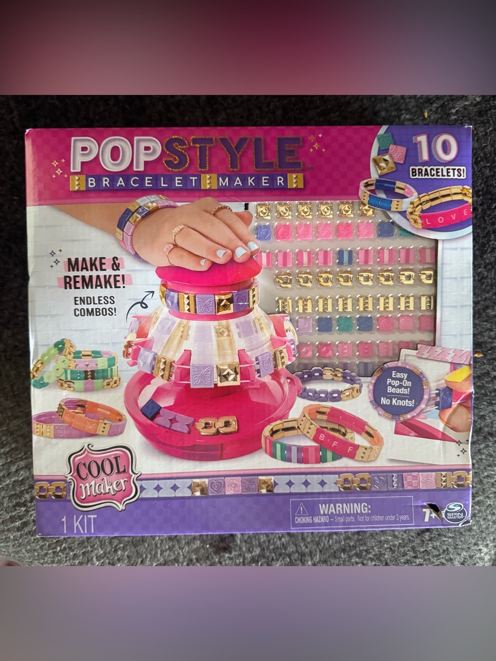 Pop Style Bracelet Maker Kids Toy - Pink and Purple Bracelet Kit